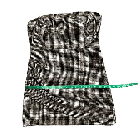 ‼️SOLD‼️HOUSE OF HARLOW NWT Gray Strapless Wool Blend Houndstooth Mini Dress - Picture 9 of 16